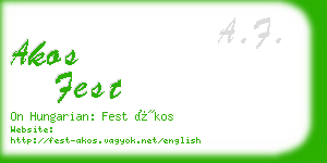 akos fest business card